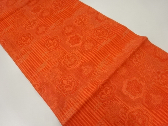 JAPANESE NAGOYA OBI / WOVEN FLORAL PLANTS